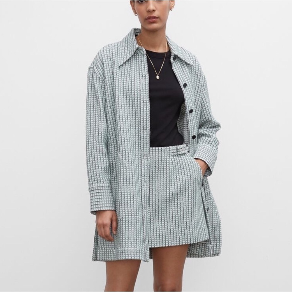Pristine Club Monaco Green Tweed Mini Skirt (Separate or as Part of Set)
